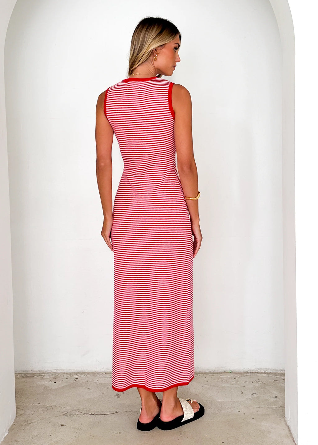 Elerey Knit Maxi Dress - Red Stripe