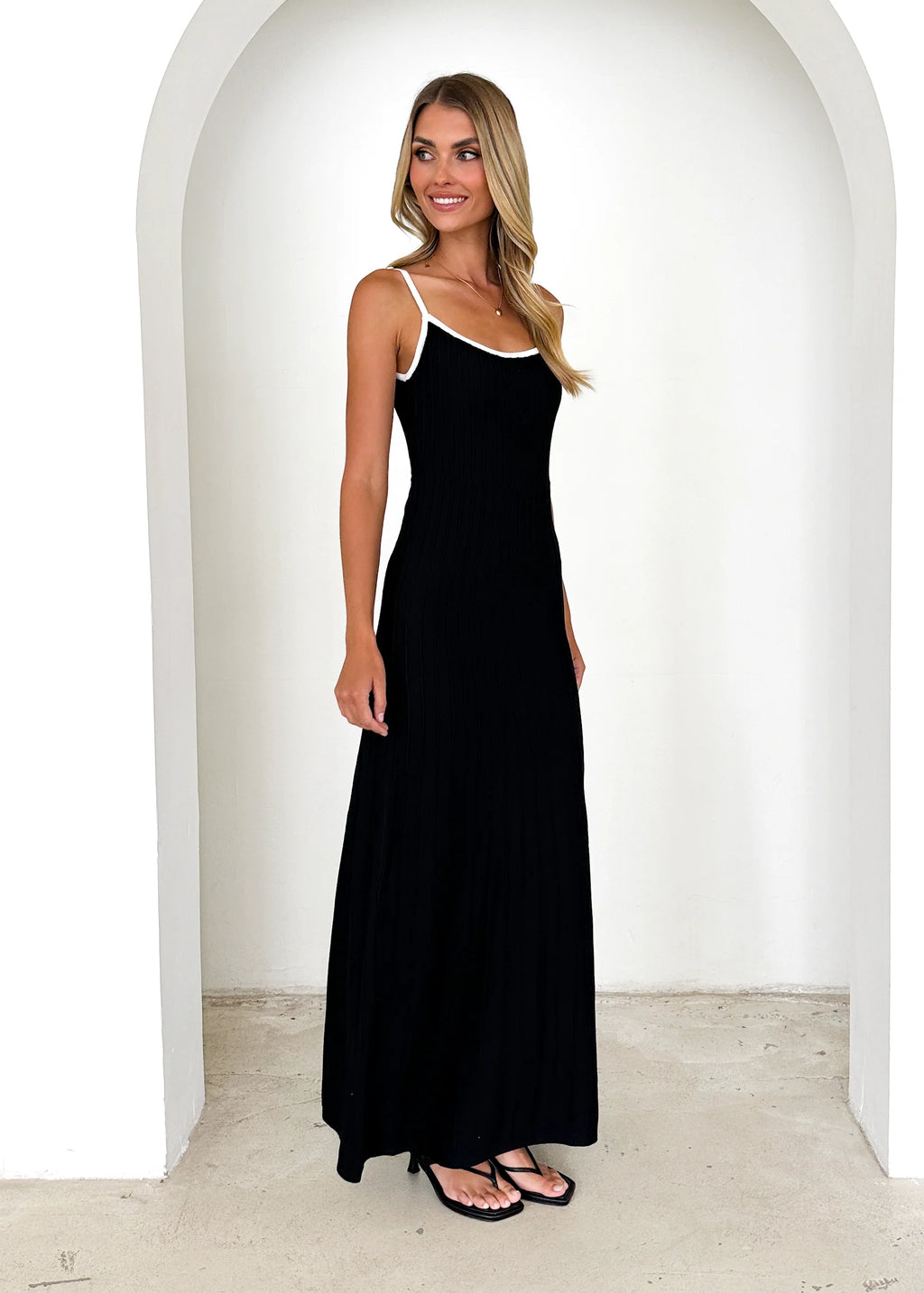 Lennox Knit Maxi Dress - Black