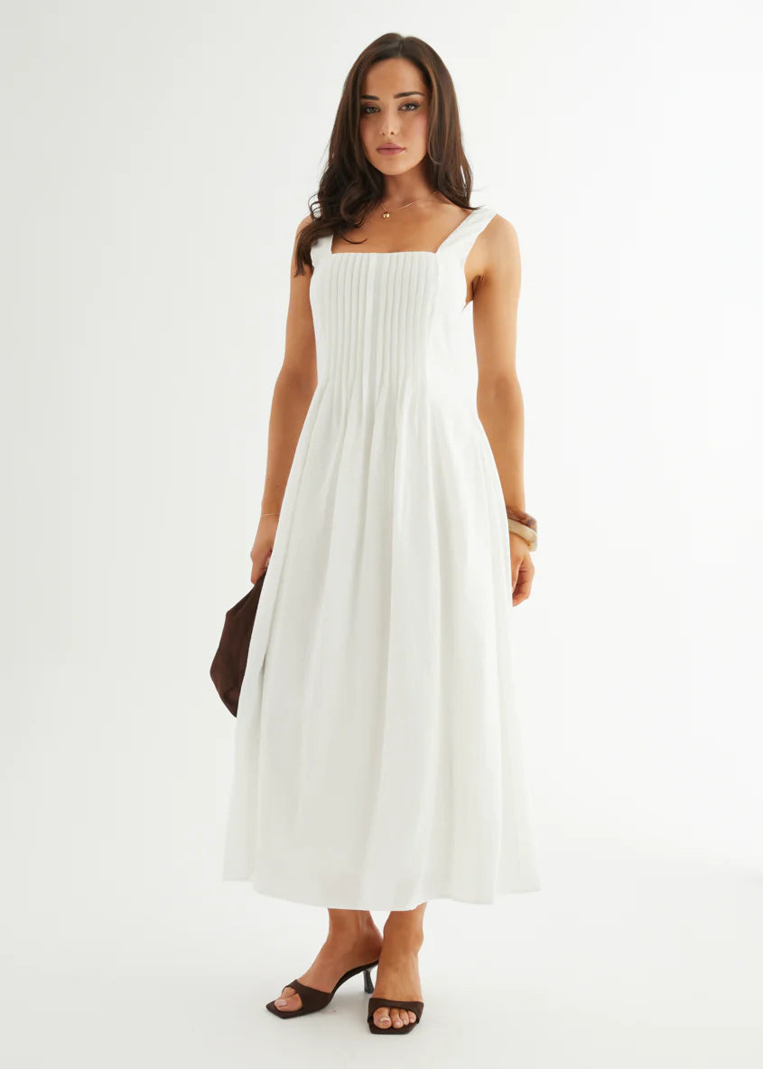 Neishia Midi Dress - Off White