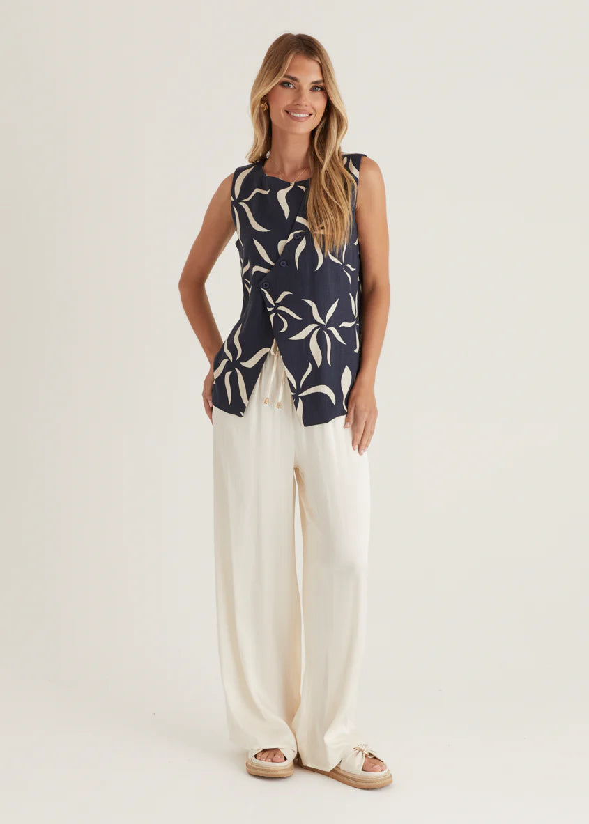 Hunter Vest Top - Navy Ayana