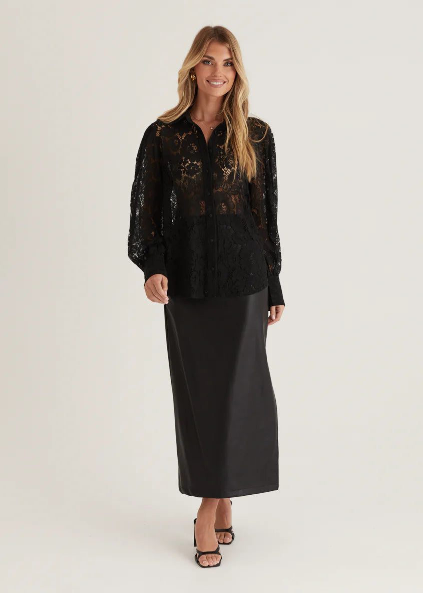 Aira Shirt - Black Lace