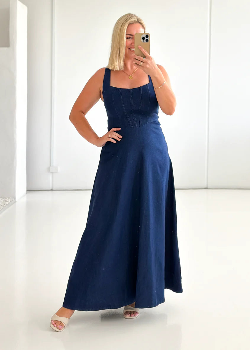 Toscana Maxi Dress - Indigo