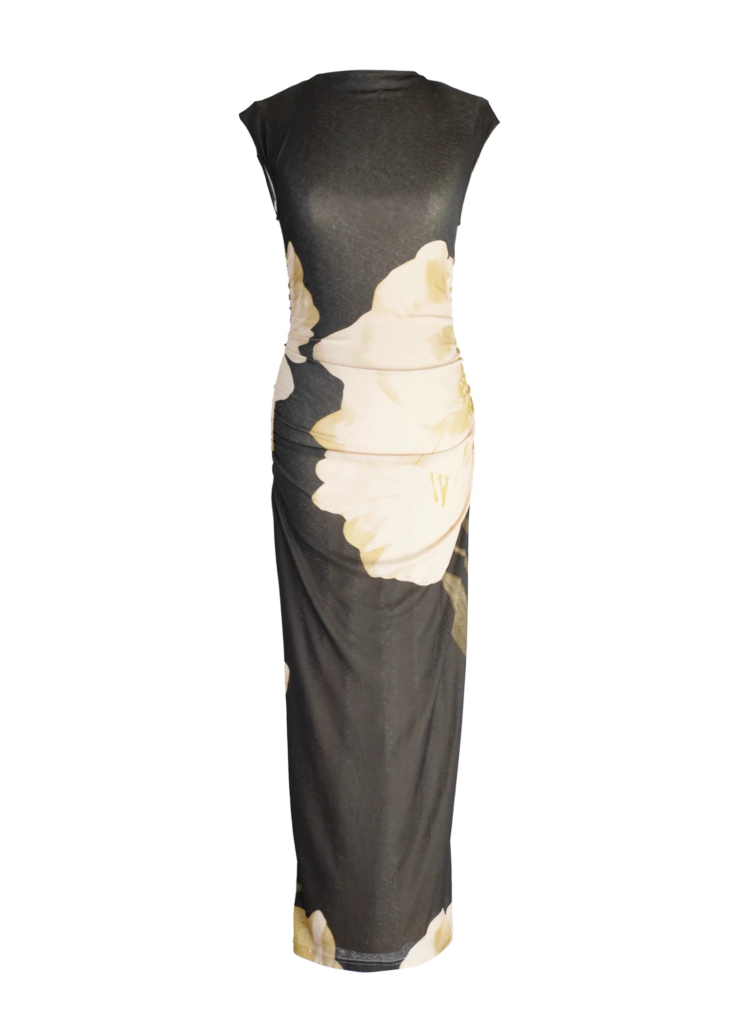 Alicia Midi Dress - Olive Flowers