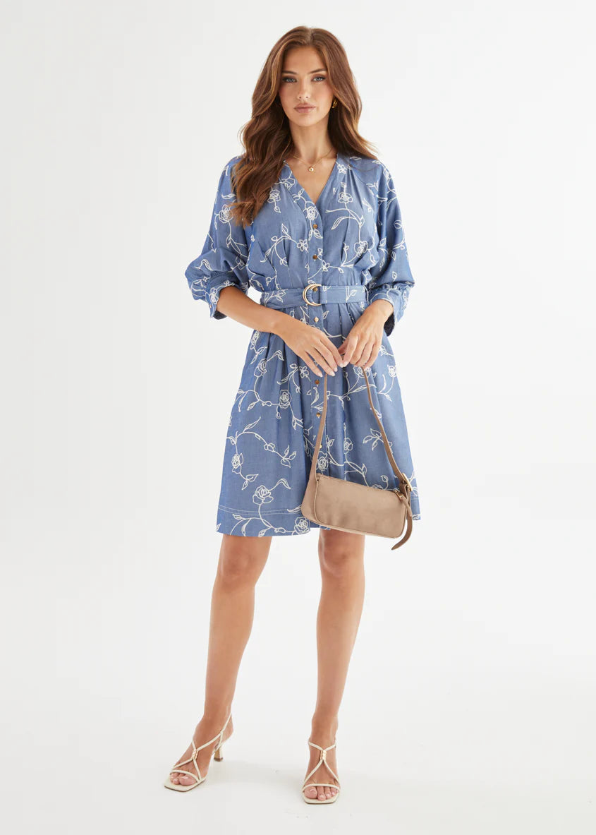 Wonderlust Dress - Indigo Chambray