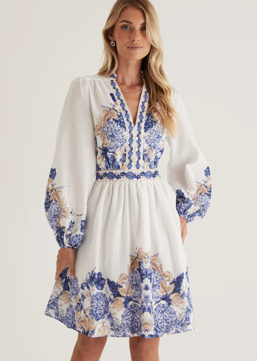 Veracruz Dress - White Hydrangea
