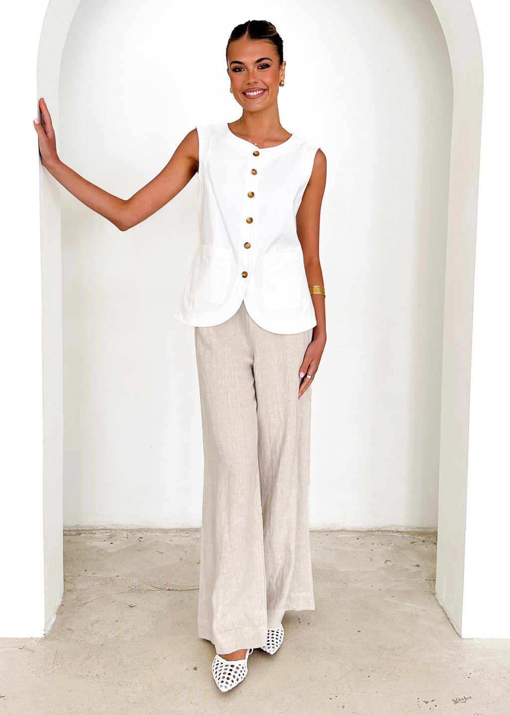 Xenon Vest Top - Off White