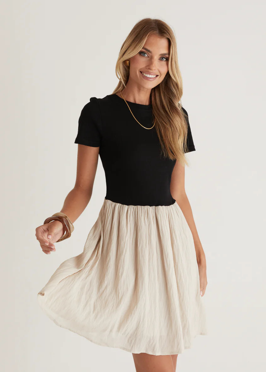 Karmen Dress - Beige Splice