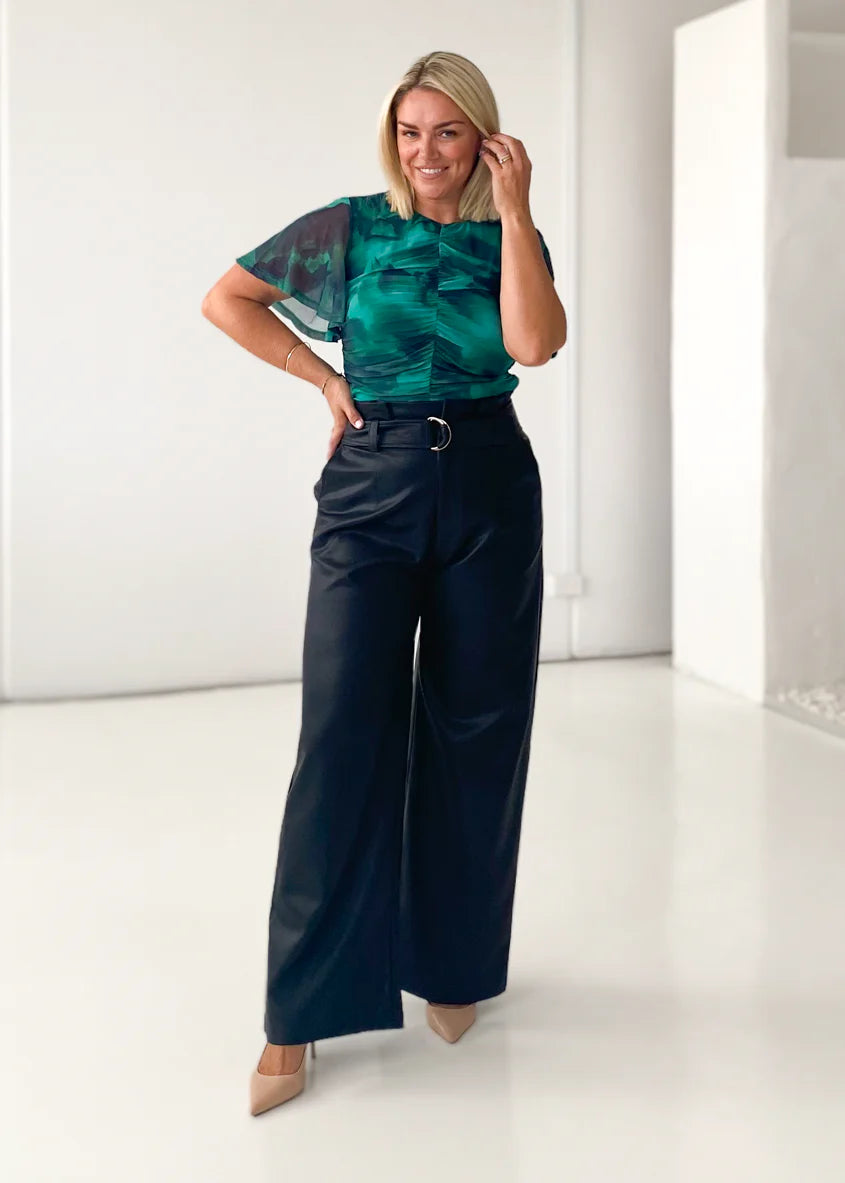 Mariah PU Pants - Black