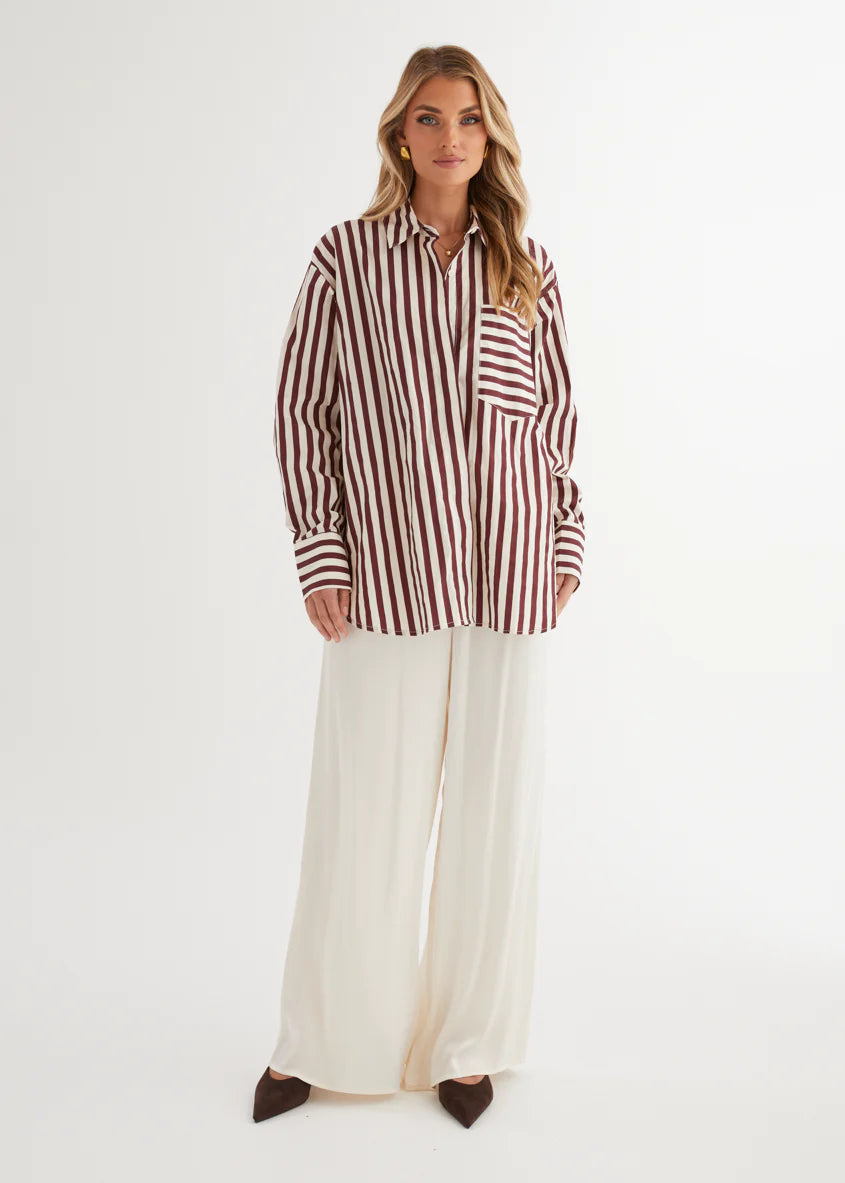 Lola Shirt - Berry Stripe