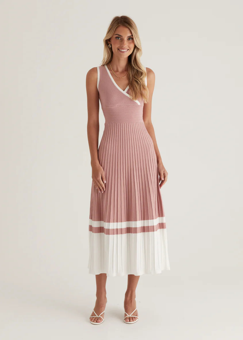 Radiate Knit Midi Dress - Blush