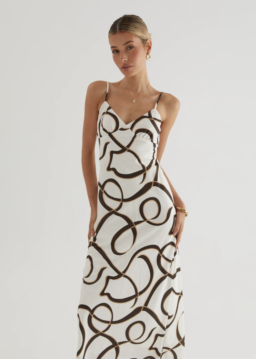 Carla Maxi Dress - Brown Swirl