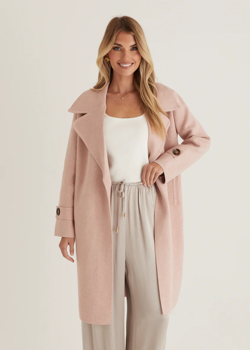 Chayso Knit Coat - Blush