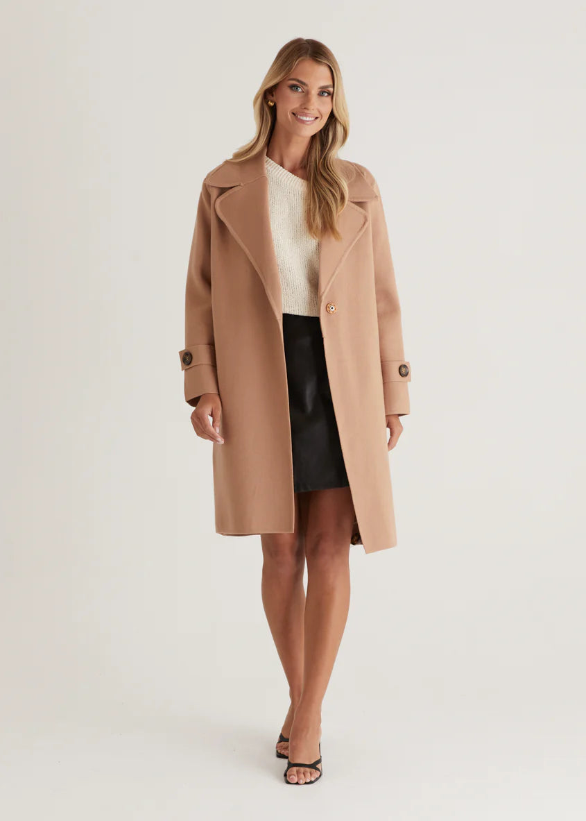 Chayso Knit Coat - Camel