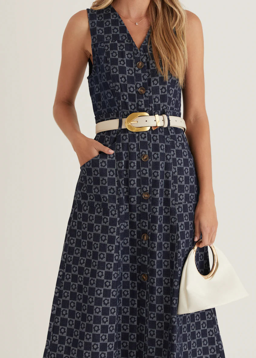 Hazel Midi Dress - Indigo