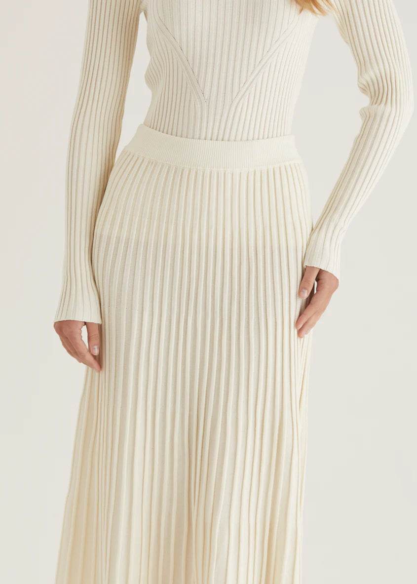 Skylee Knit Maxi Skirt - Cream