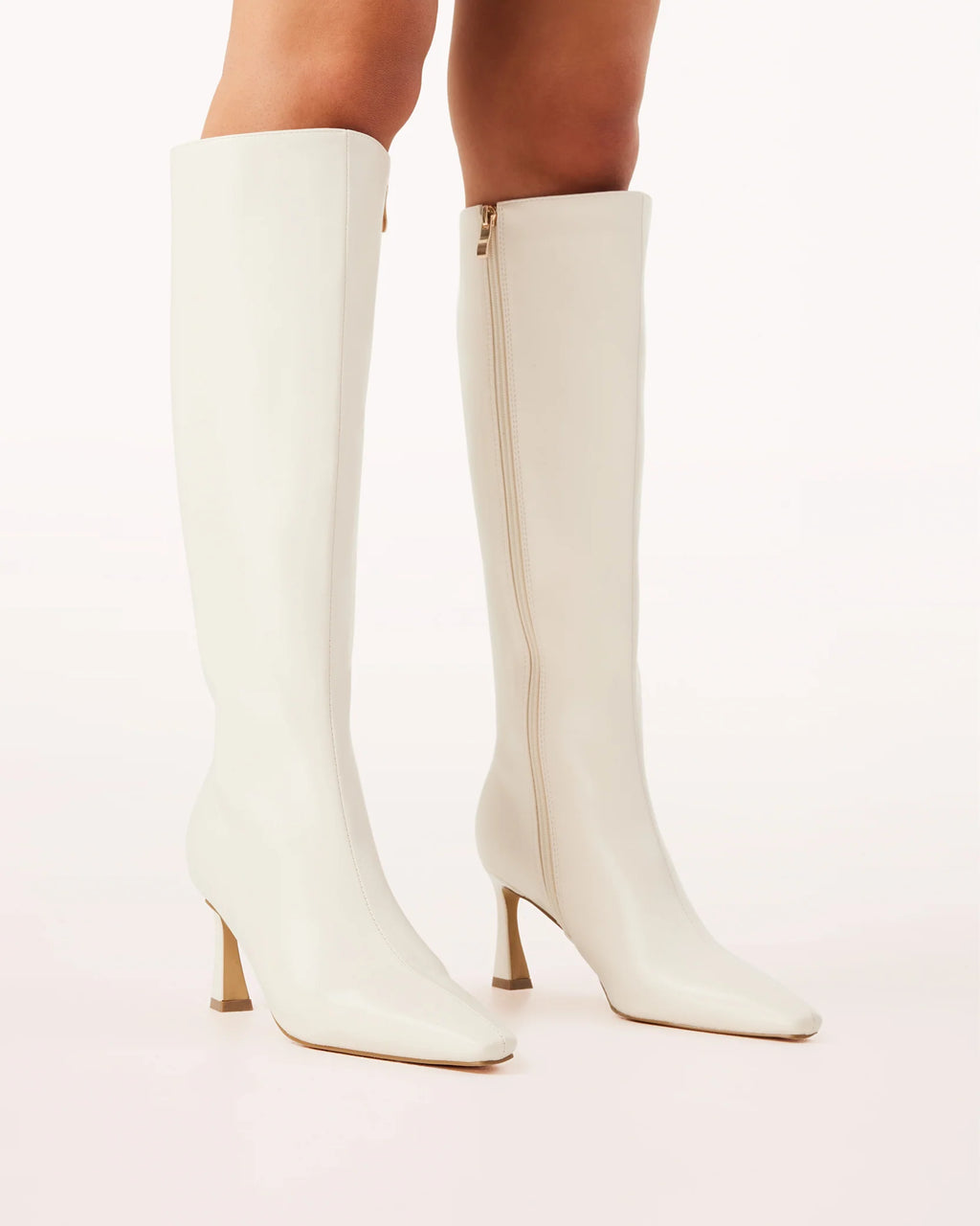 Shyla Knee High Boots - Ivory