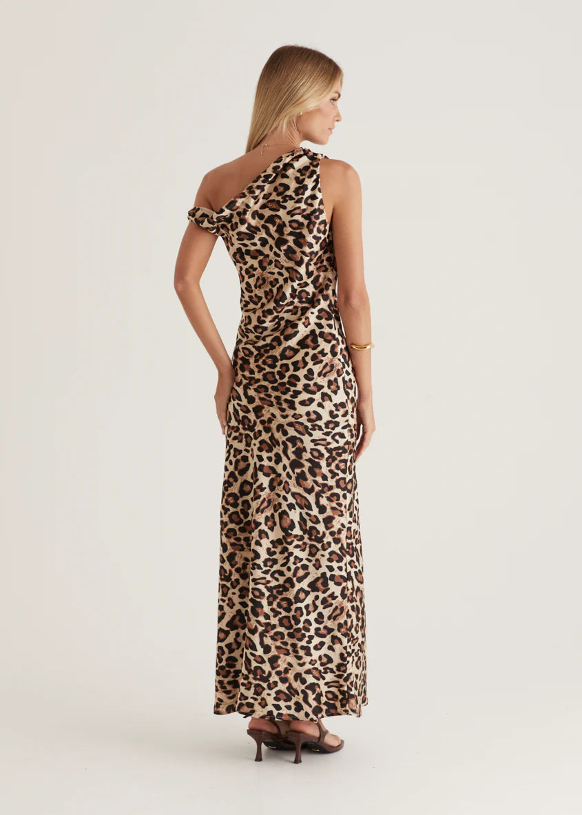 Reiko Drop Shoulder Maxi Dress - Leopard