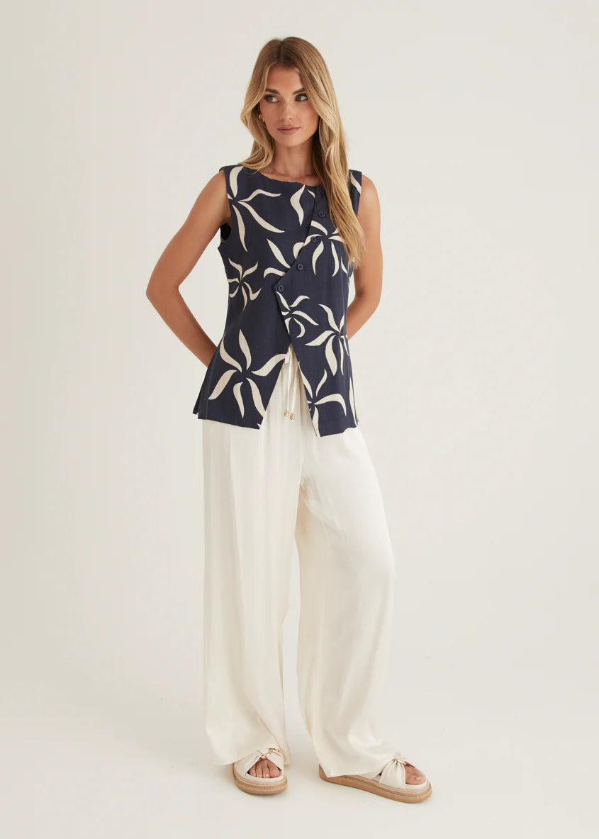 Hunter Vest Top - Navy Ayana