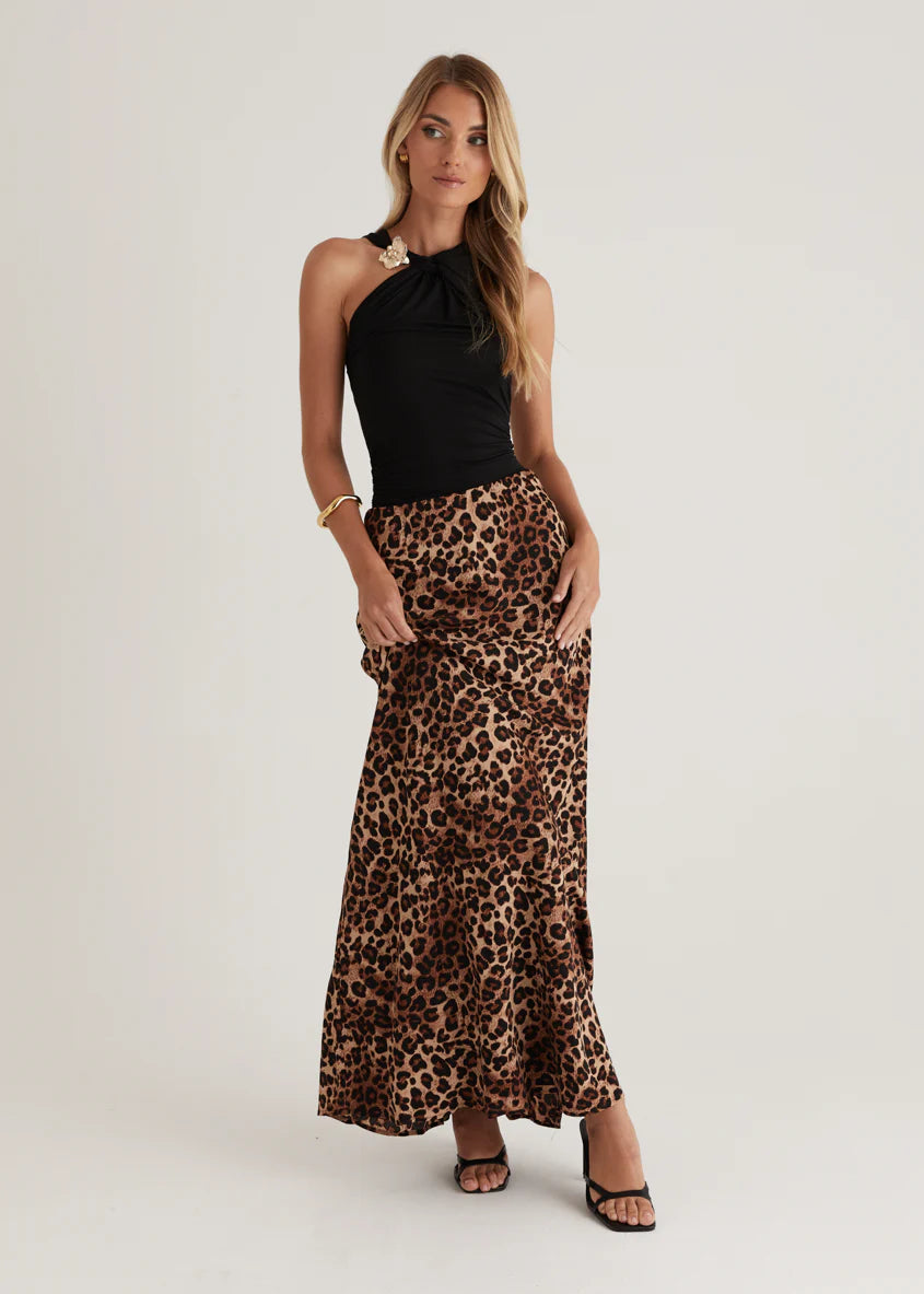 Cleo Maxi Skirt - Leopard