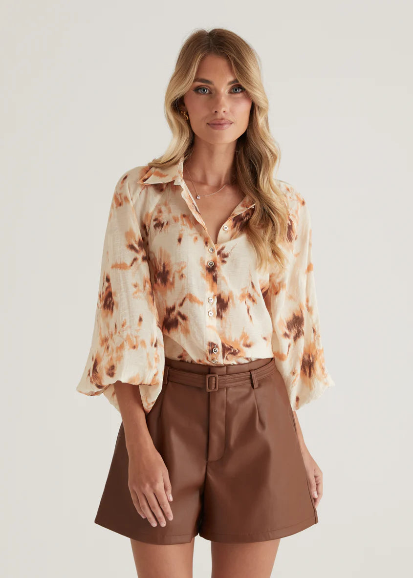 Aleena Blouse - Peach Abstract