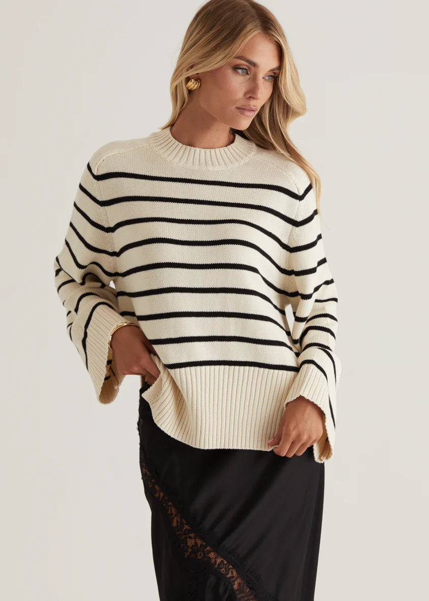 Eva Sweater - Navy Stripe