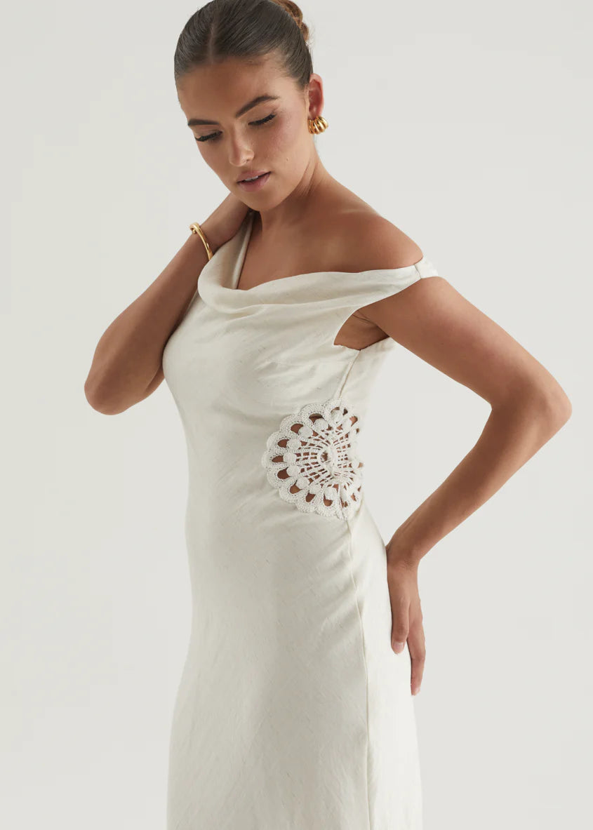 Sarai One Shoulder Maxi Dress - Cream