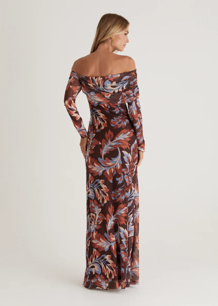Nix Off Shoulder Maxi Dress - Autumn Leaf