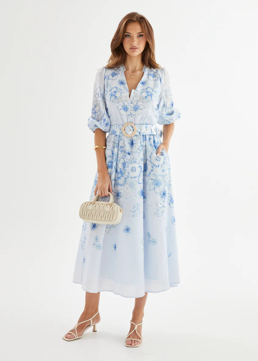 Lani Maxi Dress - Blue Flowers