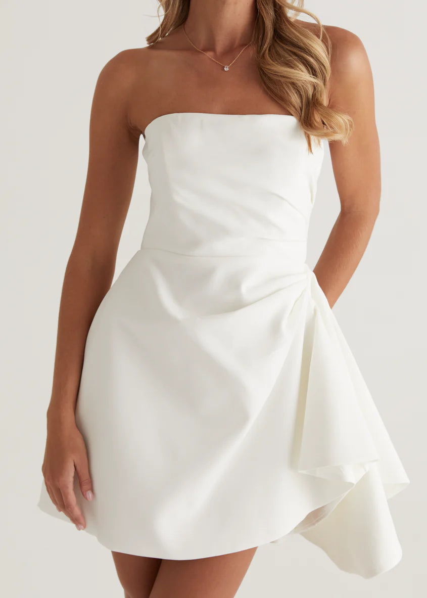Prunella Strapless Dress - Off White