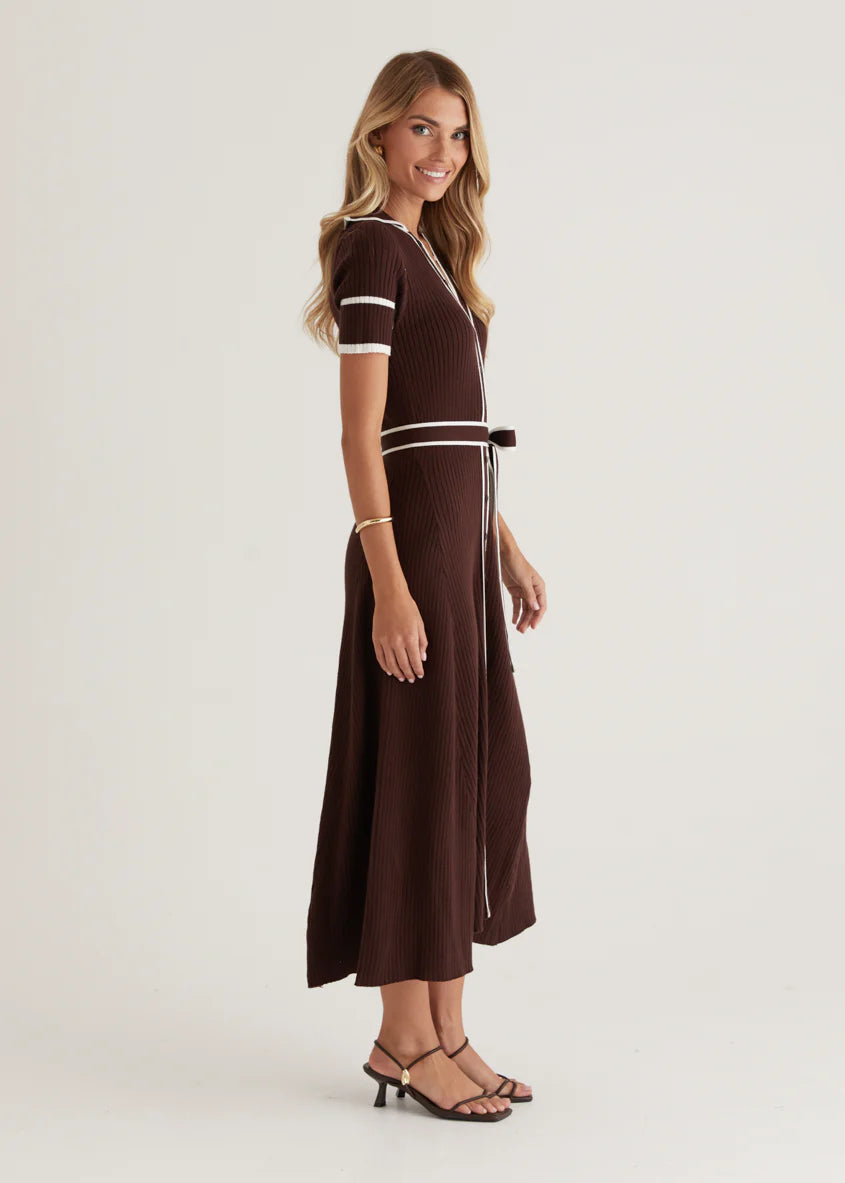 Jules Knit Midi Dress - Espresso