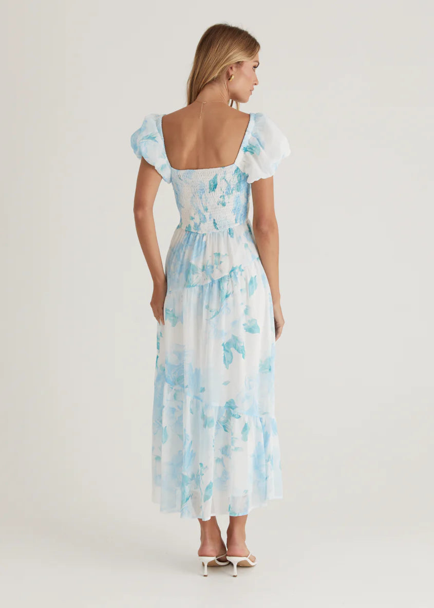 Genoa Midi Dress - Blue Floral