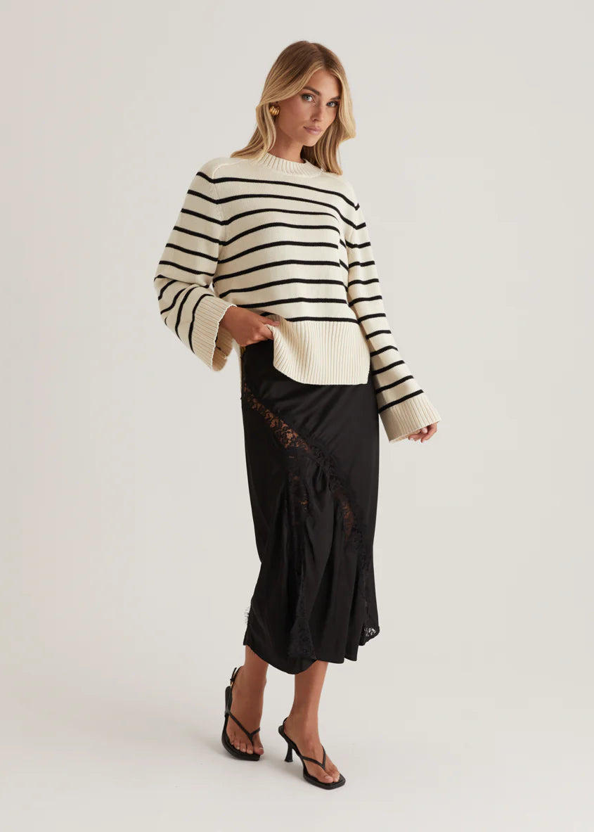 Eva Sweater - Navy Stripe