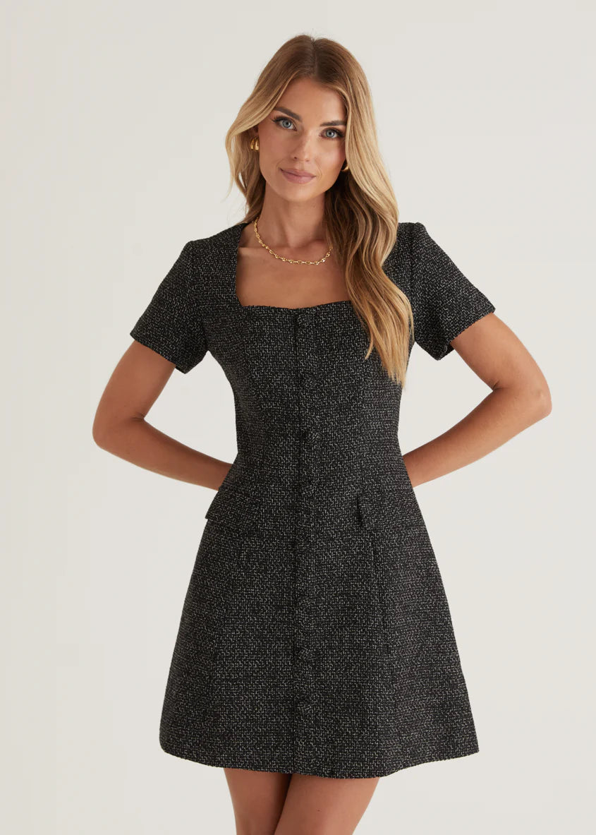Silvia Dress - Black Marl