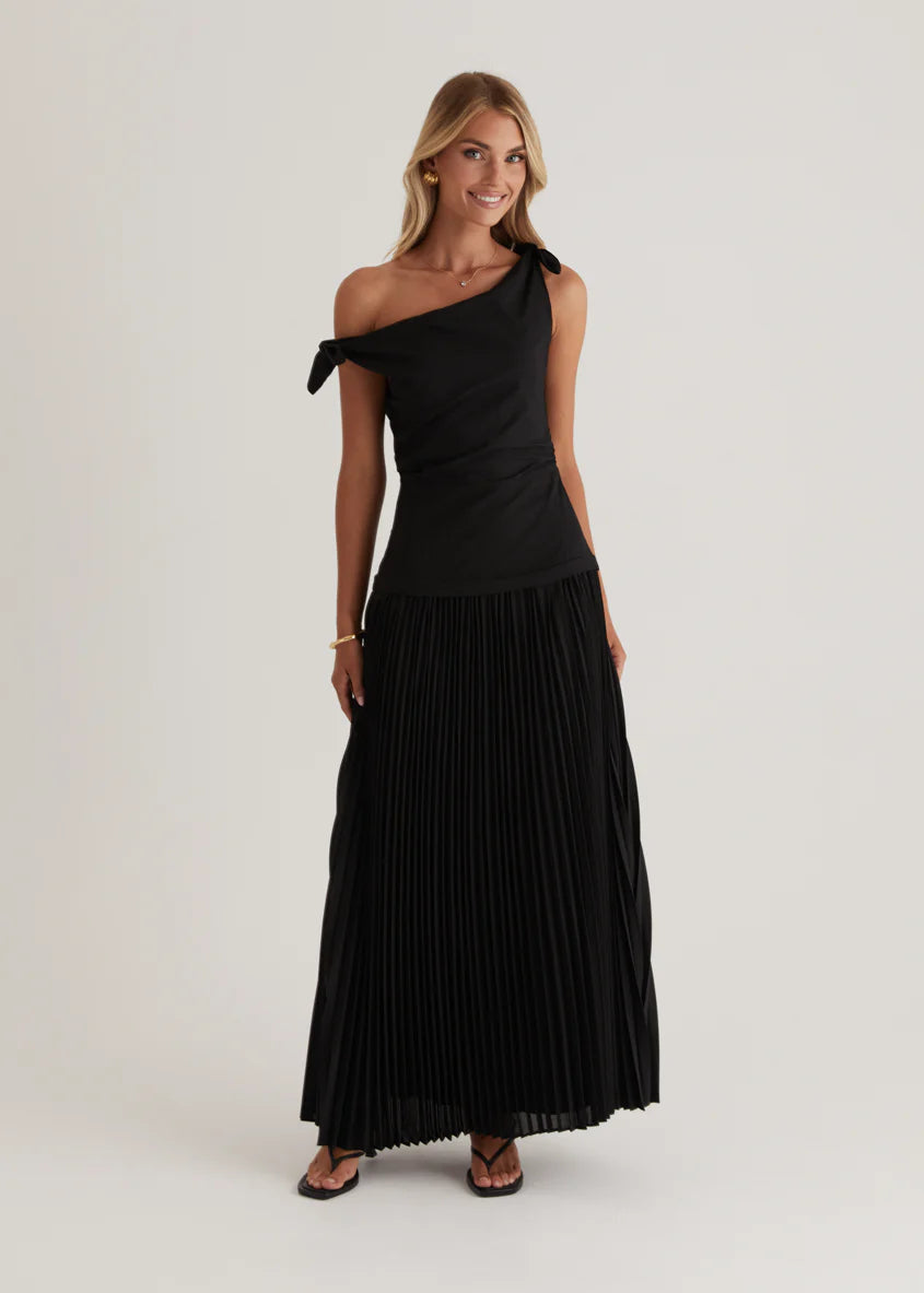 Keyla One Shoulder Maxi Dress - Black