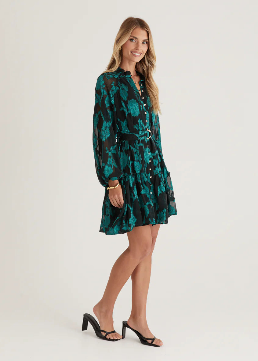 Azalea Dress - Emerald Floral