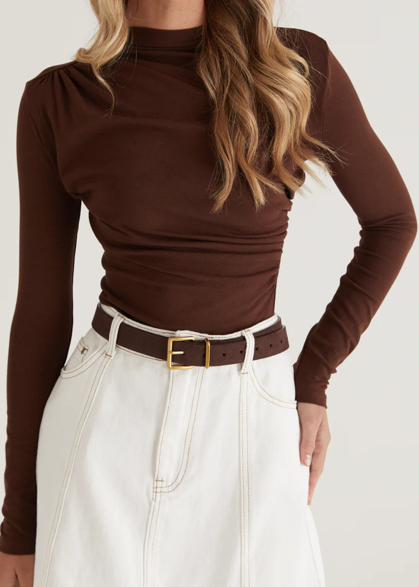 Sabine Denim Skirt - Off White