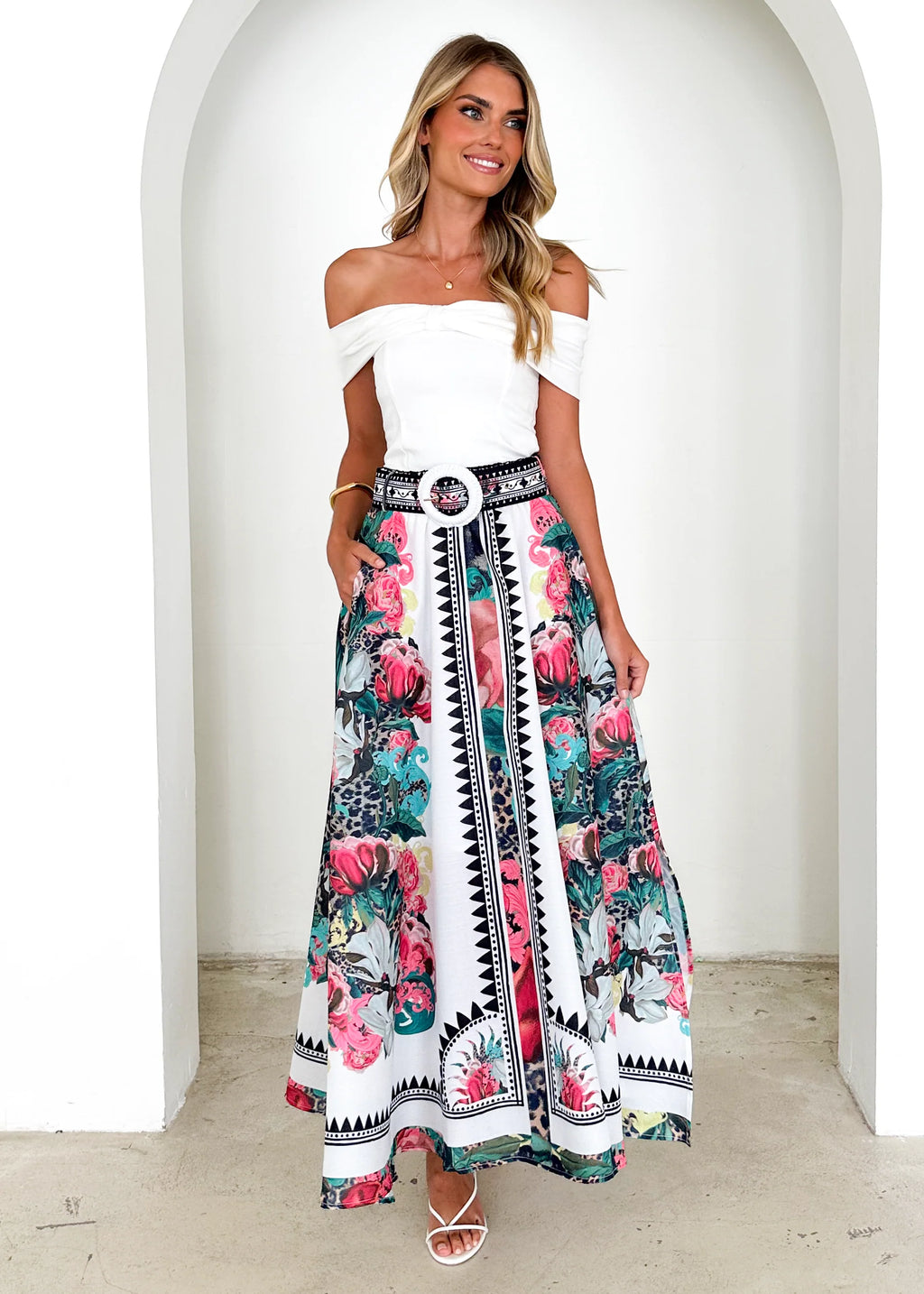 Pippa Midi Skirt - Eden Floral