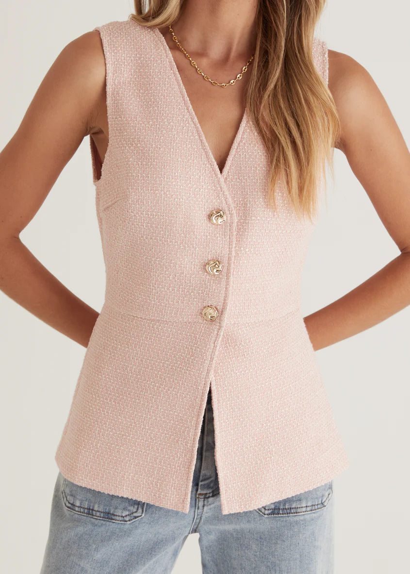 Sofia Vest Top - Pink Marl