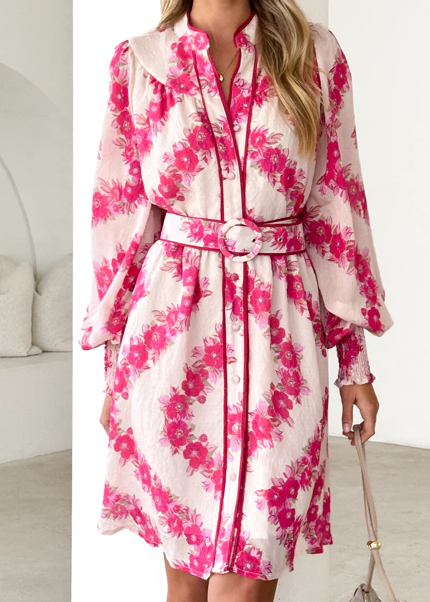 Silene Dress - Magenta Floral