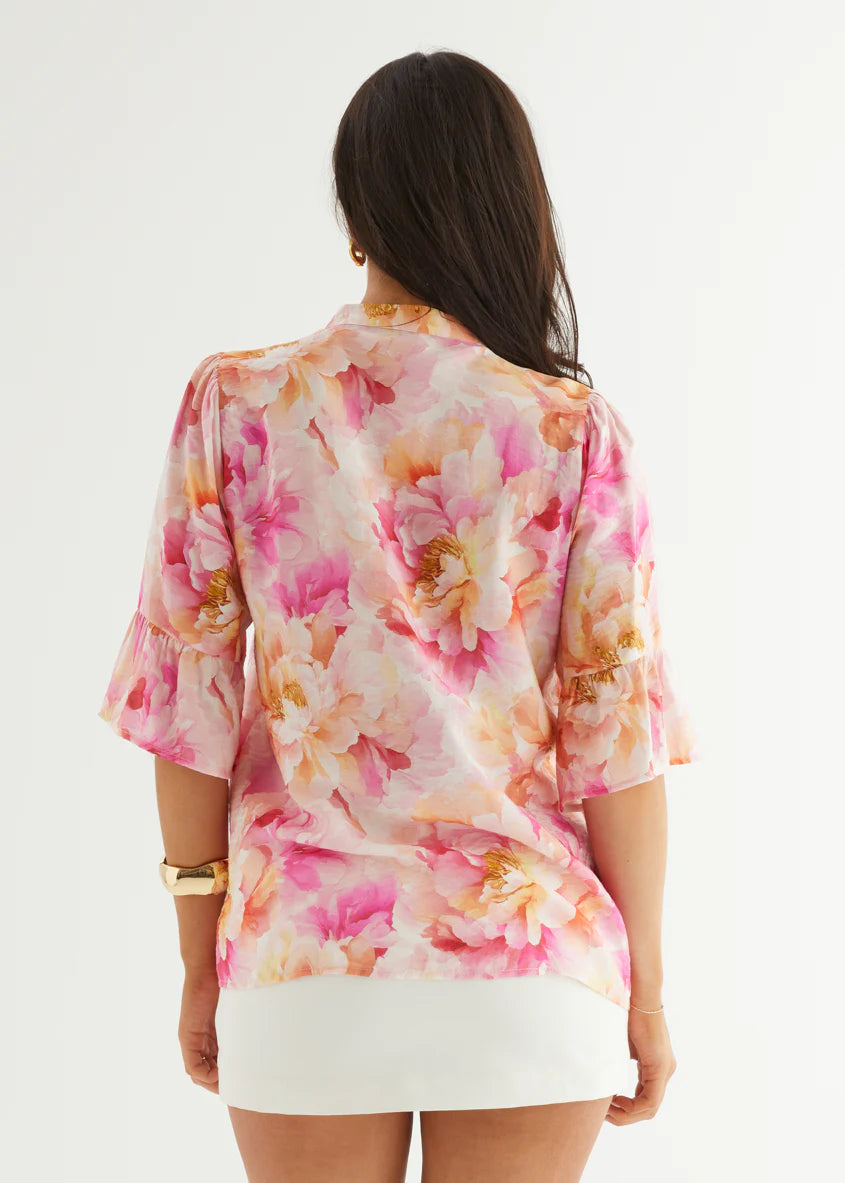 Diaz Blouse - Magenta Floral