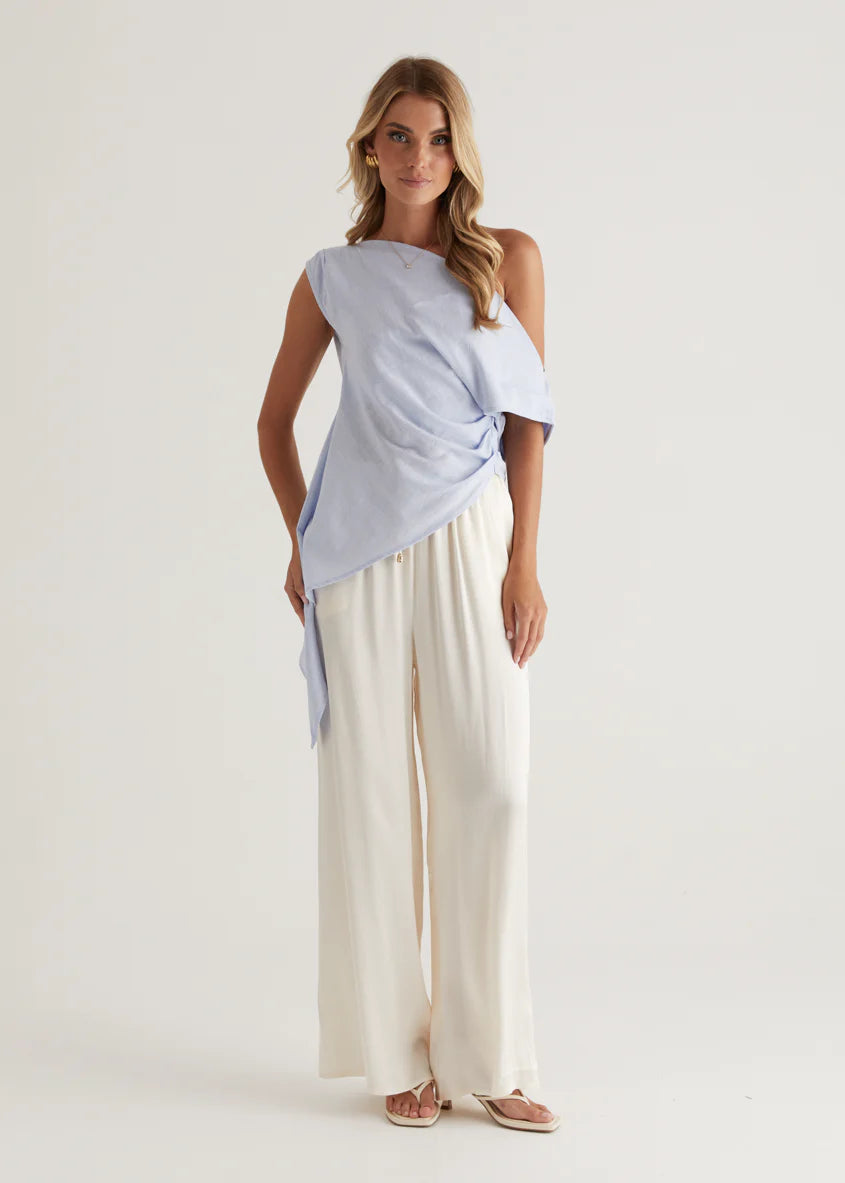 Kylo One Shoulder Top - Blue