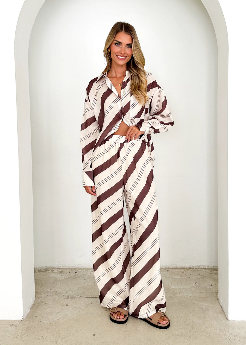 Jessa Pants - Choc Stripe