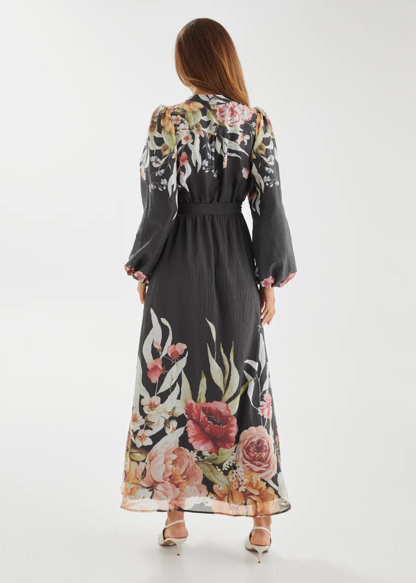 Tracie Maxi Dress - Black Garden
