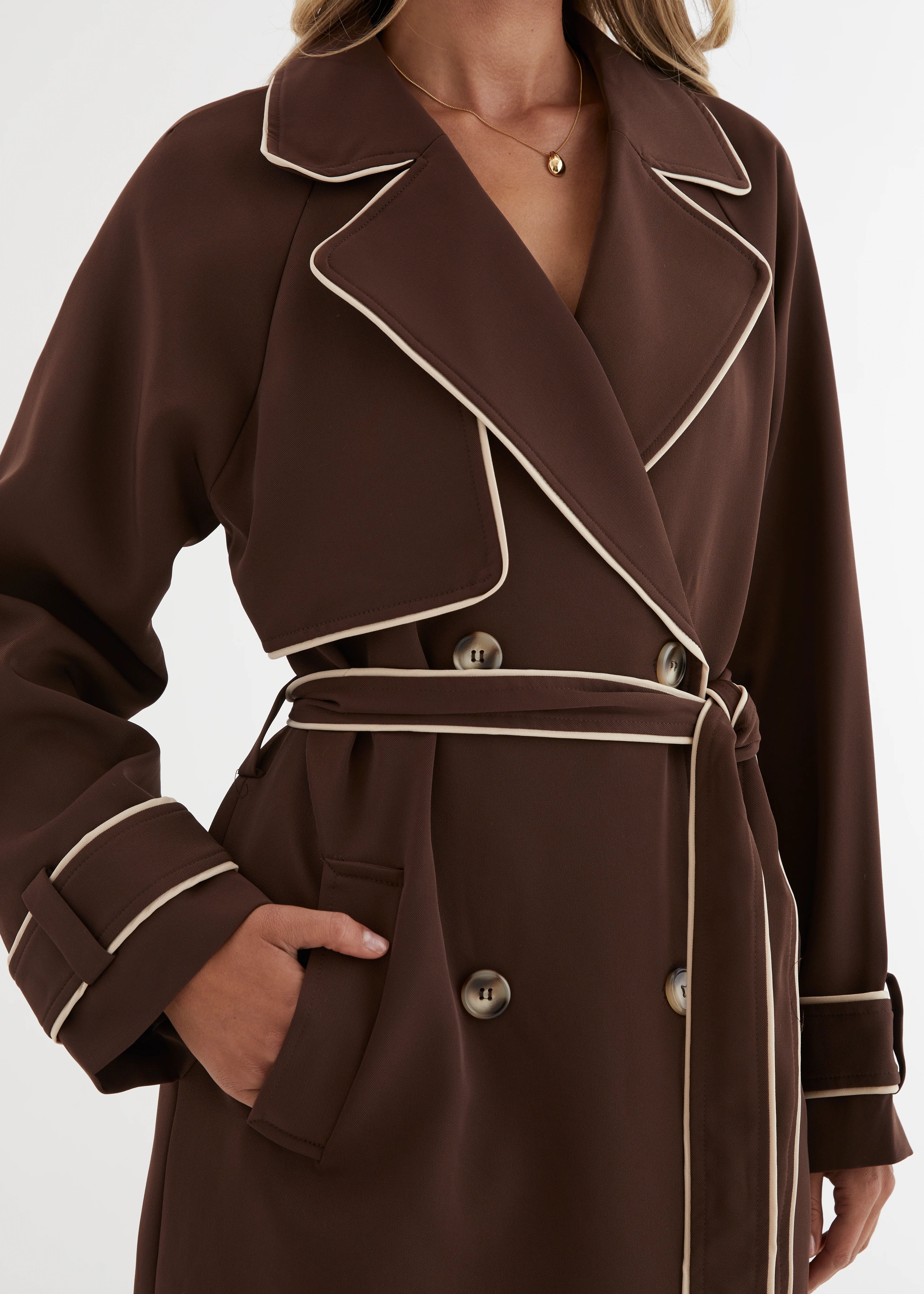 Lyssa Trench Coat - Espresso