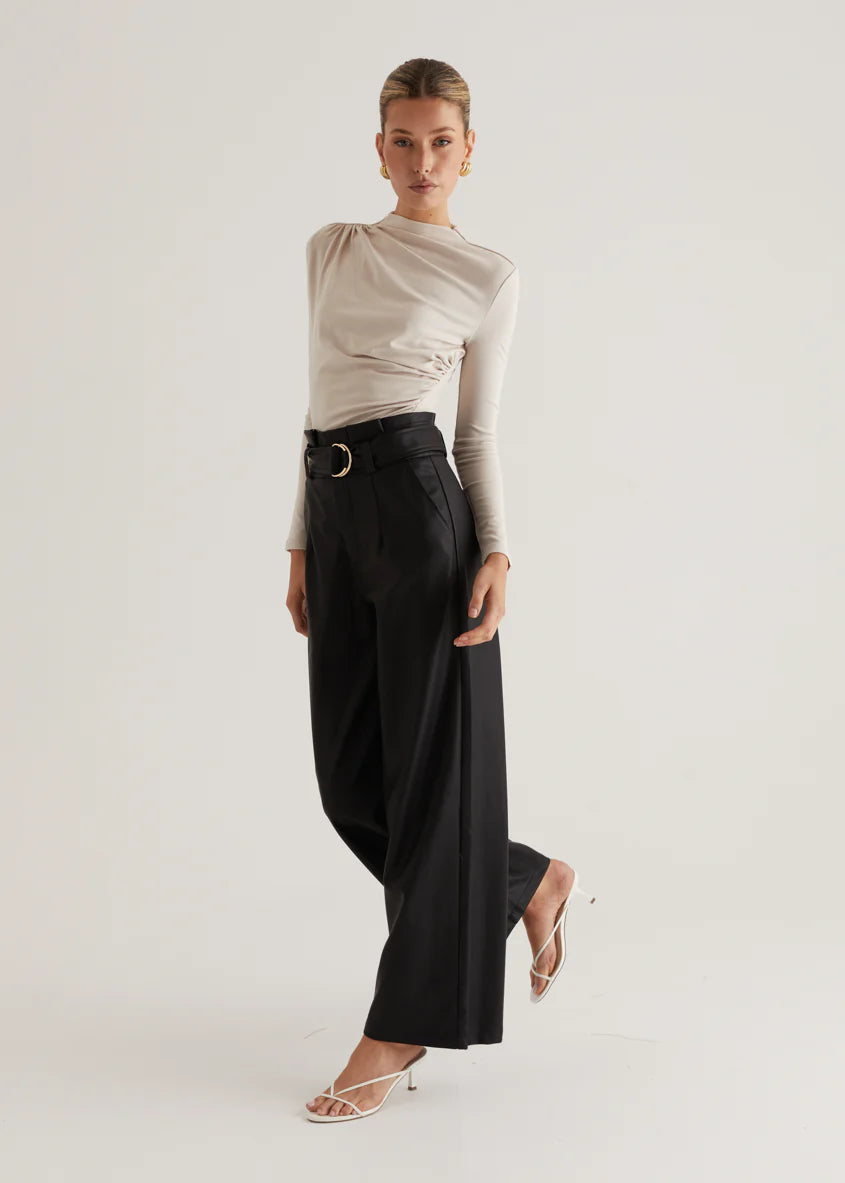 Mariah PU Pants - Black