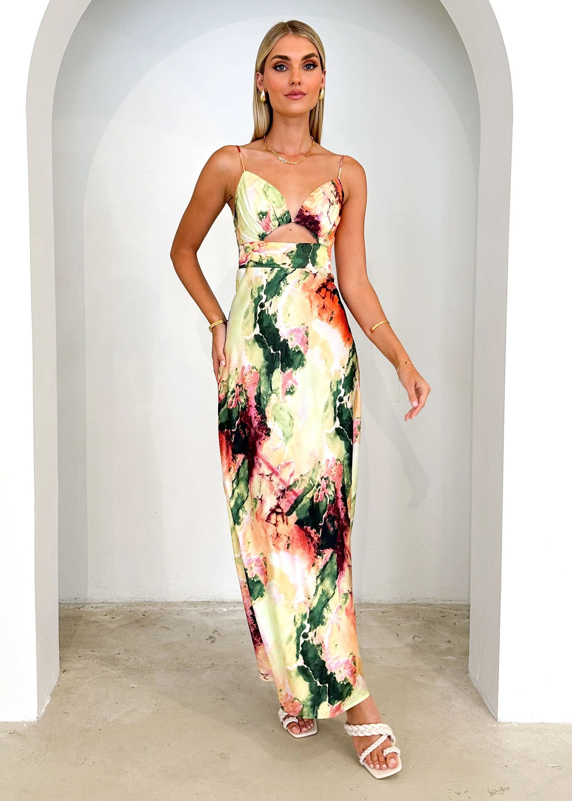 Craelo Maxi Dress - Green Splash