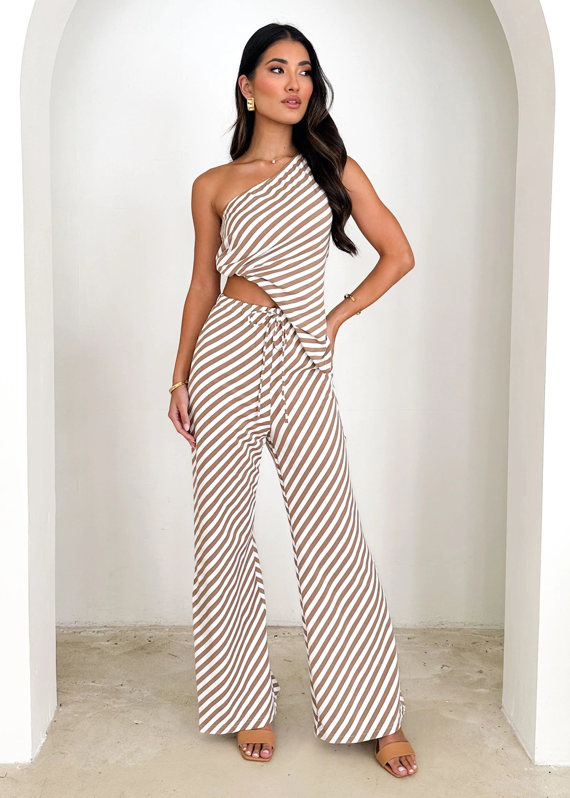 Heidi Pants - Beige Stripe