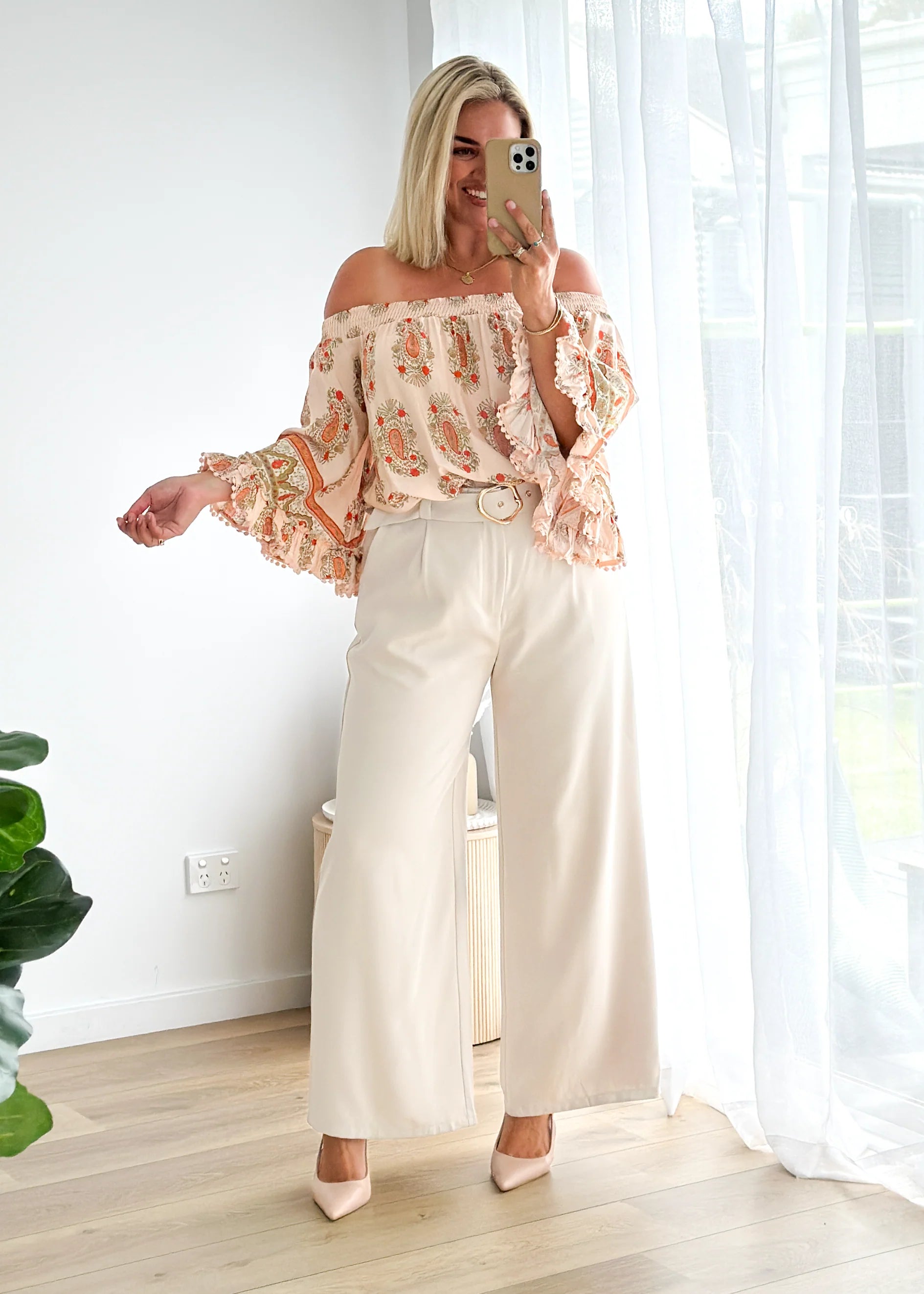 Clover Off Shoulder Top - Heirloom