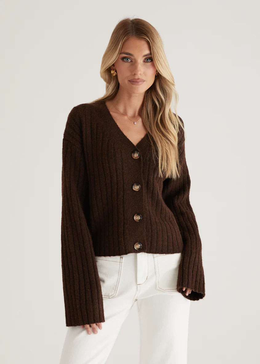 Hustle Cardigan - Chocolate