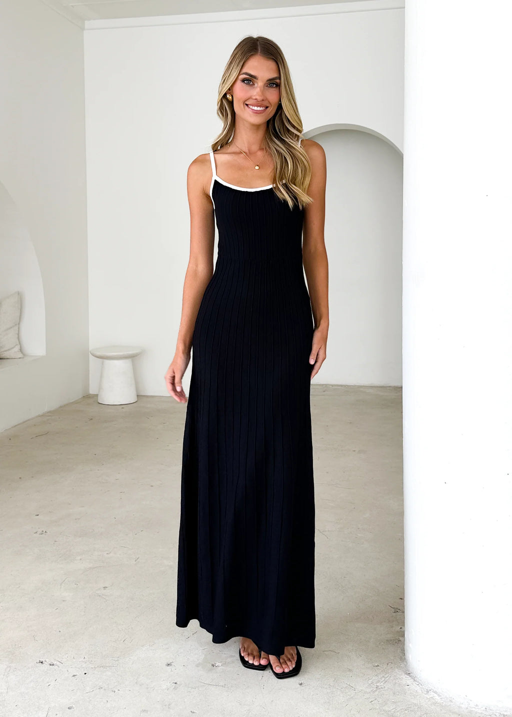 Lennox Knit Maxi Dress - Black
